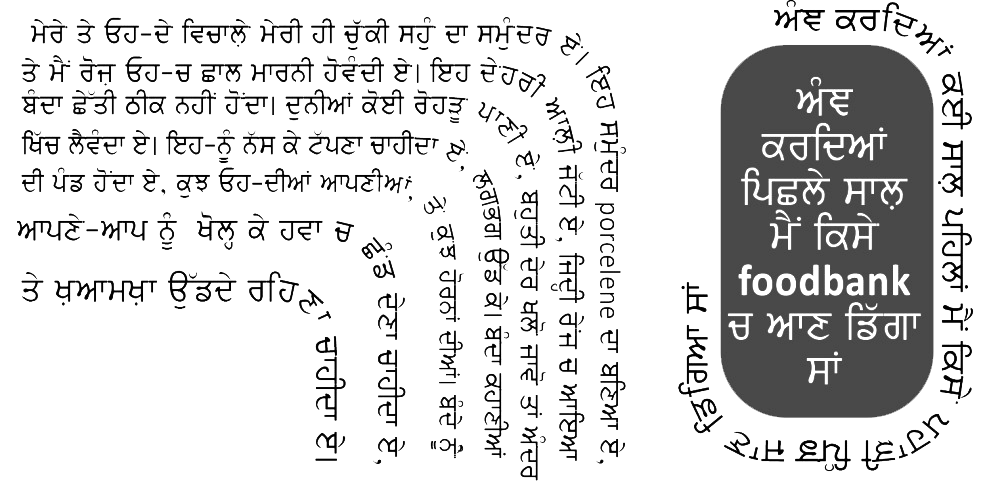 Grahic_text: Text starts to flow and bend, performing the content of the chapter