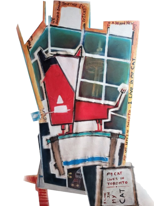 Artwork: Painting_I live in my ca, acrylic on canvas