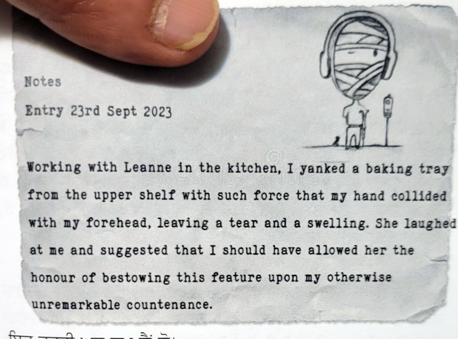 Note from old manuscript